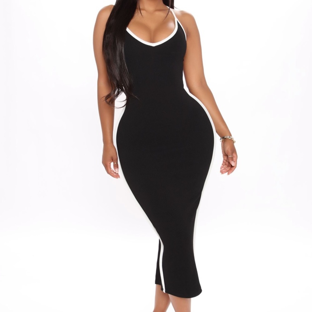 Tie me a River ribbed midi dress